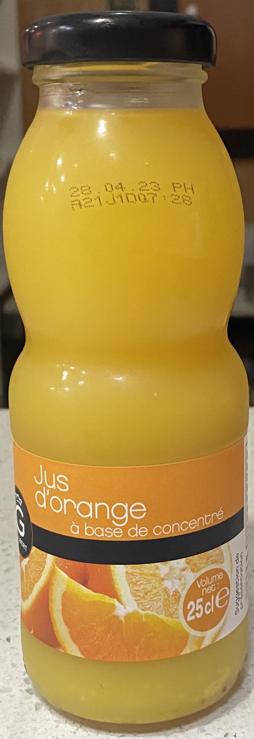 B.Jus de fruits (orange) (25cl)
